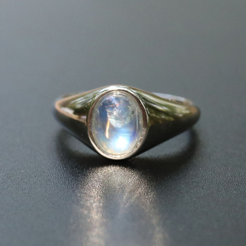 Anillo de piedra lunar azul para mujer, Gema Natural con Plata de Ley 925 auténtica, diseño simple, joyería fina para mujer, nuevo estilo 2022 ► Foto 1/6