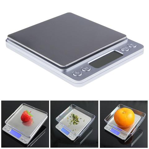 Báscula Digital LCD de acero inoxidable para joyas y comida, utensilios medidores de cocina para el hogar, alta precisión, 3kg/0,1g, 500g/0,01g ► Foto 1/6
