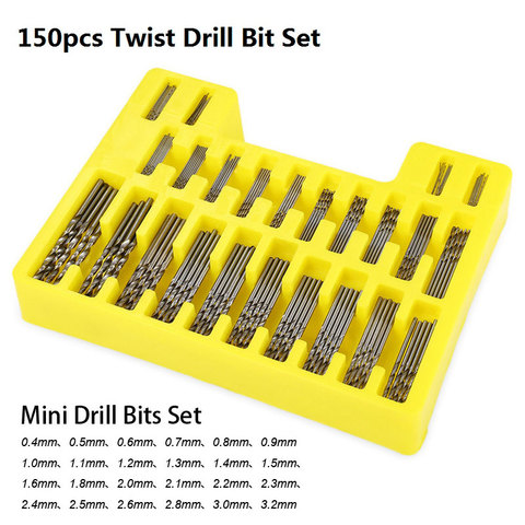 HSS Set de puntas de taladro en espiral 0,4-3,2mm Mini taladro DIY de arma de carpintería Micro broca de precisión para PCB artesanía joyería ► Foto 1/5