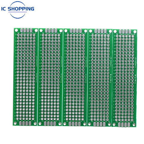 Tablero de fibra de vidrio para manualidades, 2x8, 2x8cm, doble cara, prototipo, PCB, chapado en estaño, experimento, anillo de tabla, tablero de pan con orificio de 2,54mm ► Foto 1/5