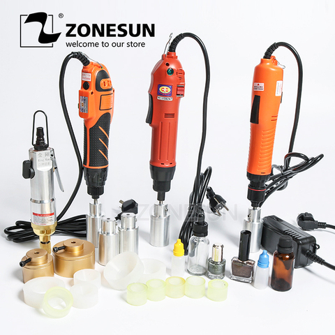 ZONESUN-máquina eléctrica portátil para tapar botellas, automática, con anillo de seguridad, herramienta de tapado de botellas de plástico ► Foto 1/6