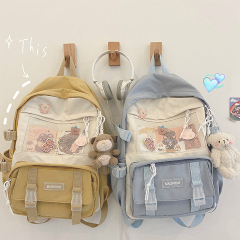 Mochila para niña bonita para mujer, morral escolar sencillo Ins de gran capacidad para adolescentes, mochila de estudiante coreana Harajuku ► Foto 1/6