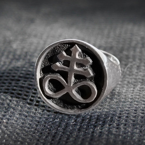 EYHIMD-anillo de acero inoxidable con sello de Satán, joyería gótica, Punk, Unisex ► Foto 1/1