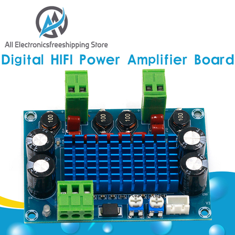 De alta potencia Digital placa amplificadora de potencia HIFI 2*120W XH-M572 TPA3116D2 chasis bujía dedicada de Entrada 5V 24V 28V salida 120W ► Foto 1/6