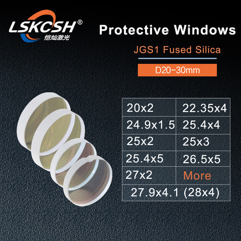 Lentes de protección láser de vidrio para ventanas, ventanas protectoras, máquina cortadora láser de fibra, Escudo de residuos, diámetro de 24,9, 25,4, 26,5, 27,9 y 28 ► Foto 1/5