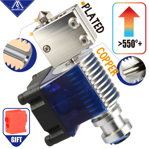 Mellow-Kit completo de volcán de cobre Chapado en Nf-v6 para impresora 3D, Kit de impresión remota Bowen j-head Hotend para Pt100, 12v/24v ► Foto 1/6