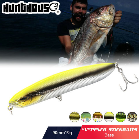 Hunthouse-señuelo de pesca de fundición larga, cebo estilo lápiz que se hunde, 90mm, 19g, leurre swimbait, cebo para pesca de perca ► Foto 1/6