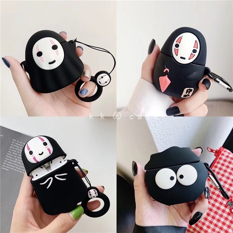 Kaonashi-fundas dibujos de Japón auriculares para Apple Airpods 1 y 2 Pro, cubierta de protección de silicona ► Foto 1/6