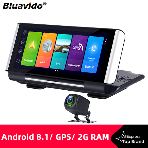 Bluavido-Cámara de salpicadero DVR para coche, Monitor de 7 pulgadas, 4G, ADAS, Android, navegación GPS, HD, 1080P, visión nocturna, aplicación remota para teléfono ► Foto 1/6