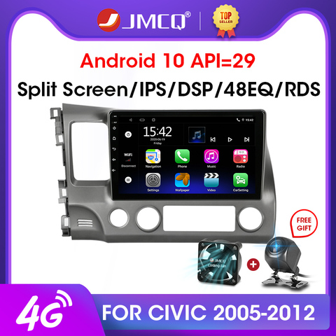 JMCQ Android 9,0 2 + 32GB DSP Radio de coche Multimidia Video Player navegación GPS estéreo del coche para Honda Civic 2005-2012 2din unidad de cabeza ► Foto 1/6