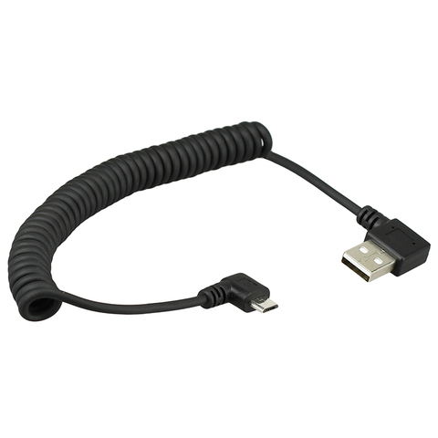 40CM USB 2,0 macho a Micro USB 2,0 macho 90 grados micro USB en ángulo derecha o izquierda en ángulo retráctil Cable de carga de datos ► Foto 1/6