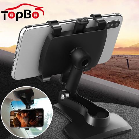 Soporte para móvil de coche soporte de 360 grados en el salpicadero espejo retrovisor parasol deflector teléfono soporte GPS montaje ► Foto 1/6