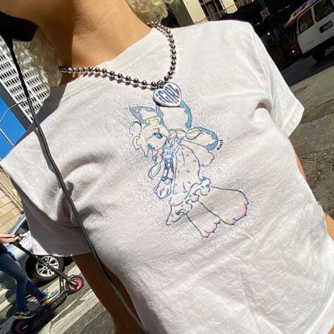 Camiseta de Ángel informal para mujer, remera de dibujos animados de los 90, playera Harajuku de estética para mujer, playera Ullzang con gráficos Retro ► Foto 1/5