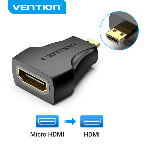 Vention Micro HDMI adaptador 1080P Micro HDMI macho A HDMI hembra convertidor tipo D A HDMI adaptador para cámara PS4 HDTV Mini HDMI ► Foto 1/6