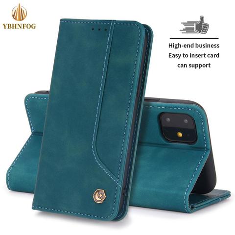 Funda abatible de cuero magnética clásica para iPhone, carcasa Retro con ranuras para tarjetas, para modelos 12, Mini, 11 Pro, XS, Max, XR, 8, 7, 6, 6S Plus, SE 2022 ► Foto 1/6