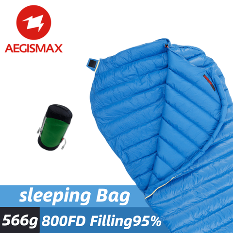 AEGISMAX M2-saco de dormir ultraligero para momia, tejido empalmable de ganso, primavera, otoño, cálido, portátil, para acampar al aire libre ► Foto 1/1