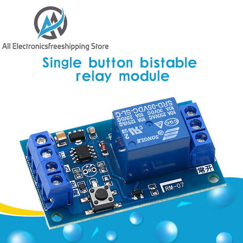 Módulo de relé biestable 5V/12V Módulo de relé de un solo botón Modificación de coche de una tecla interruptor de bloqueo Modificación de coche automático de arranque ► Foto 1/6