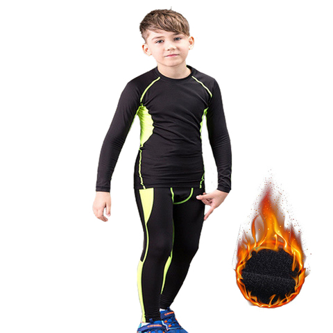 Conjunto de ropa interior térmica para niños y niñas, ropa interior térmica cálida para hombre, Calzoncillos largos para Fitness, secado rápido, para invierno ► Foto 1/6