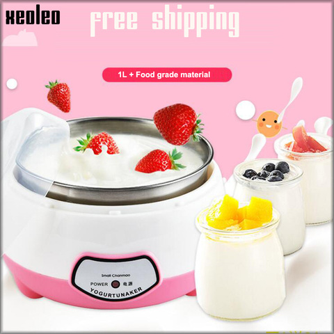 Máquina automática de Yogurt XEOLEO 1L, herramientas de Yogurt DIY para el hogar, aparato de cocina de acero inoxidable/tanque de PP Pink 220V ► Foto 1/5