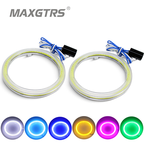 2x60 70 80 85 90 95mm Ojo de Ángel COB LED Chip de la motocicleta luz del coche anillos de Halo automático de faros de niebla bombilla LED de coche iluminación DRL ► Foto 1/6