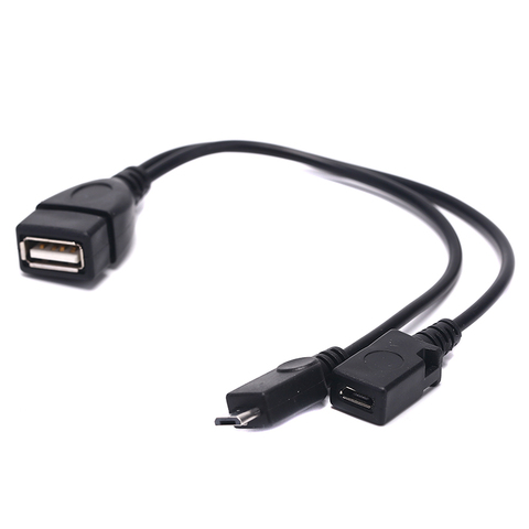 2 en 1 OTG Micro Puerto USB de potencia Y divisor USB adaptador a Micro 5 Pin macho hembra Cable ► Foto 1/6