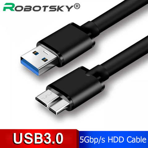 Cable USB 3,0 tipo A Micro B, disco duro externo HDD de velocidad rápida para Samsung S5 S4 Note3, Cable USB HDD de sincronización de datos ► Foto 1/6