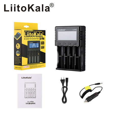 2022 LiitoKala Lii-PD2 Lii-PD4 inteligente LCD 18650 cargador de batería Li-Ion 18650, 18500, 16340, 26650, 21700, 26700 cargador de batería LCD ► Foto 1/6