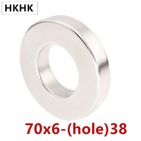 1 2 5 uds 70mm NdFeB anillo magnético OD 70x38x6mm 2,8 