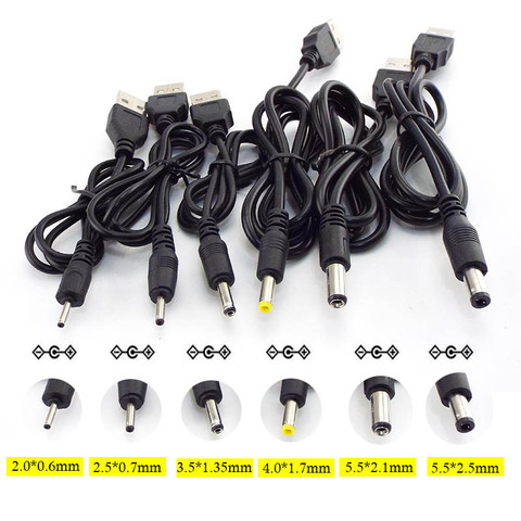 Puerto USB tipo A DC 5V, 2,0x0,6mm, 2,5x0,7mm, 3,5x1,35mm, 1,7mm x 4,0, 5,5x2,1mm, 5,5x2,5mm, conector de Cable de alimentación ► Foto 1/6