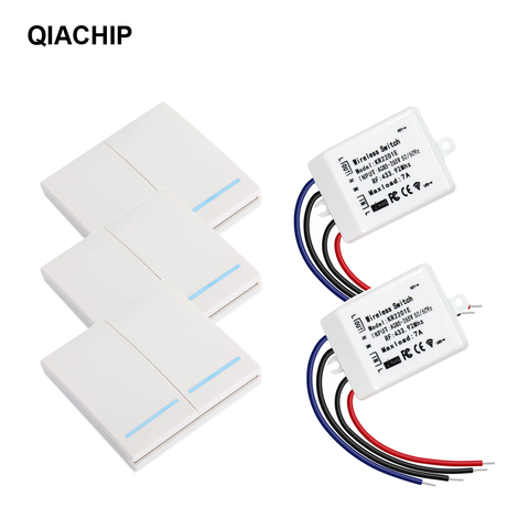 QIACHIP 433Mhz 86 tipo portátil interruptor inalámbrico de RF Control remoto luz interruptor AC 110V 220V receptor inteligente interruptor Panel de pared ► Foto 1/6