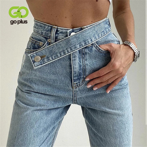 GOPLUS-Pantalones vaqueros de pierna ancha para mujer, Vaqueros Mom en negro y azul, de cintura alta, 2022, Spodnie Damskie C10796 ► Foto 1/6