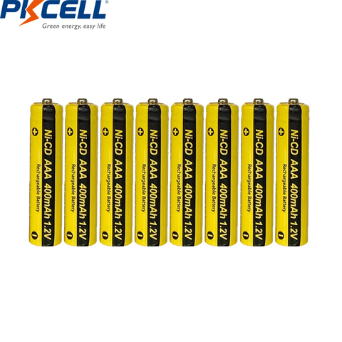 PKCELL-batería recargable AAA NICD, 1,2 V, 400mAh, luces solares, juguetes, pilas alimentadas con botón superior, 4/8 Uds. ► Foto 1/5
