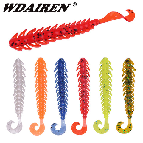 10 unids/lote Larva señuelo suave de gusano de pesca Jigging Wobblers 65mm/50mm olor a pescado Artificial de cebo bajo Pike Minnow Swimbait ► Foto 1/6