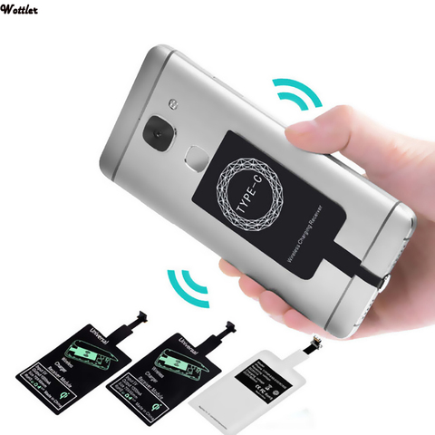 Adaptador de Receptor de Cargador Inalámbrico Qi para iPhone, Samsung, Galaxy, xiaomi, redmi, Micro USB tipo C, cargador de teléfono ► Foto 1/6