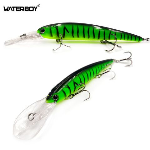 WATERBOY-señuelo de Pesca de piscardo con labio largo, 12cm, 20g de profundidad, Wobbler, natación, Artificial, señuelo para Pesca duro ► Foto 1/6