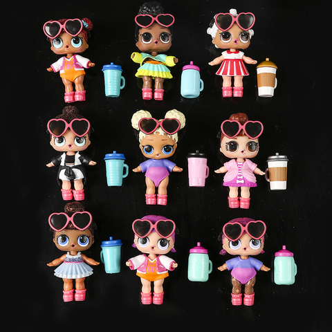 5 unid/set lol ropa de la muñeca zapatos botella gafas L O L ¡Sorpresa! Muñeca grande de 8cm para niñas, juguete para regalo ► Foto 1/6