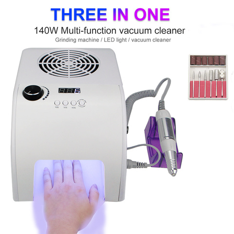 3in1 multifunción manicura máquina de secado rápido lámpara de uñas LED UV Velocidad Ajustable 20W 35000RM taladro clavo colector de polvo al vacío ► Foto 1/6