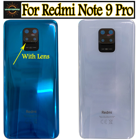 Funda de batería Original para Xiaomi Redmi Note 9 pro max, Panel trasero de cristal, carcasa trasera para Xiaomi Redmi Note 9 Pro ► Foto 1/6