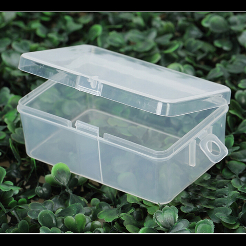 Caja de plástico transparente con gancho de cubierta, embalaje transparente, Rectangular, pequeña, R555, nueva ► Foto 1/6
