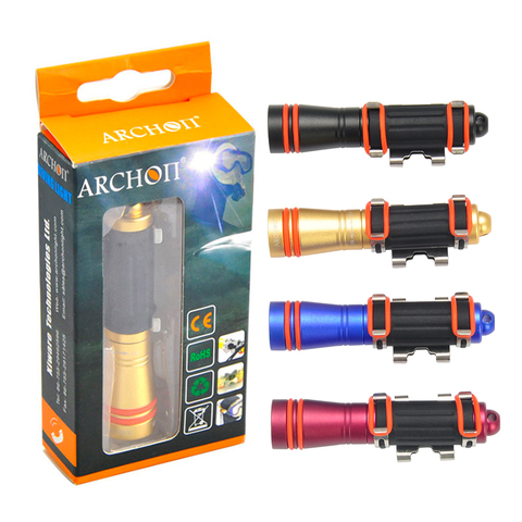 ARCHON-linterna de luz de buceo D1A W1A, antorcha subacuática de 100m, resistente al agua, luz para bucear CREE XP-E R3 LED max 75 lm ► Foto 1/6