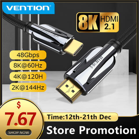 Convenio HDMI 2,1 Cable de 8k 60Hz 4K 120Hz 3D alta velocidad Gbps HDMI Cable para PS4 interruptor divisor extensor de caja Video 8K HDMI Cable ► Foto 1/6