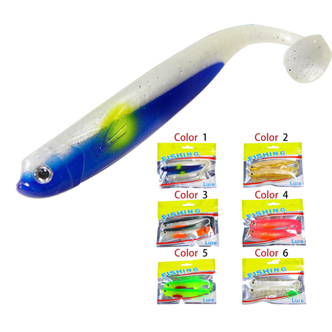 2 unids/lote nueva grande 15,9g 15cm Vivid hecho a mano señuelo suave para gusanos Artificial de cebo de pesca de la cabeza de la plantilla de pesca con mosca de caucho de silicona de pescado ► Foto 1/6