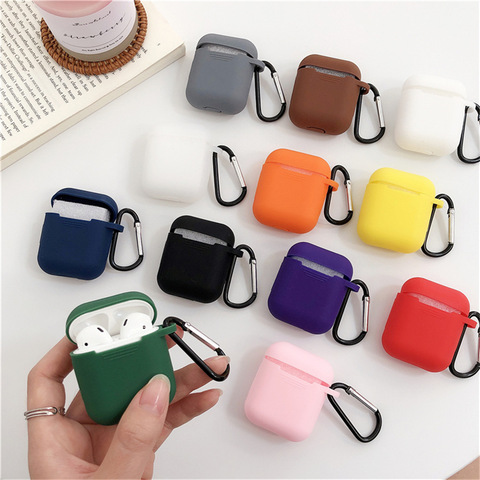 Funda de silicona blanda para Airpods 2, funda a prueba de golpes para auriculares inalámbricos con Bluetooth, para Apple Air Pods, caja de carga ► Foto 1/6