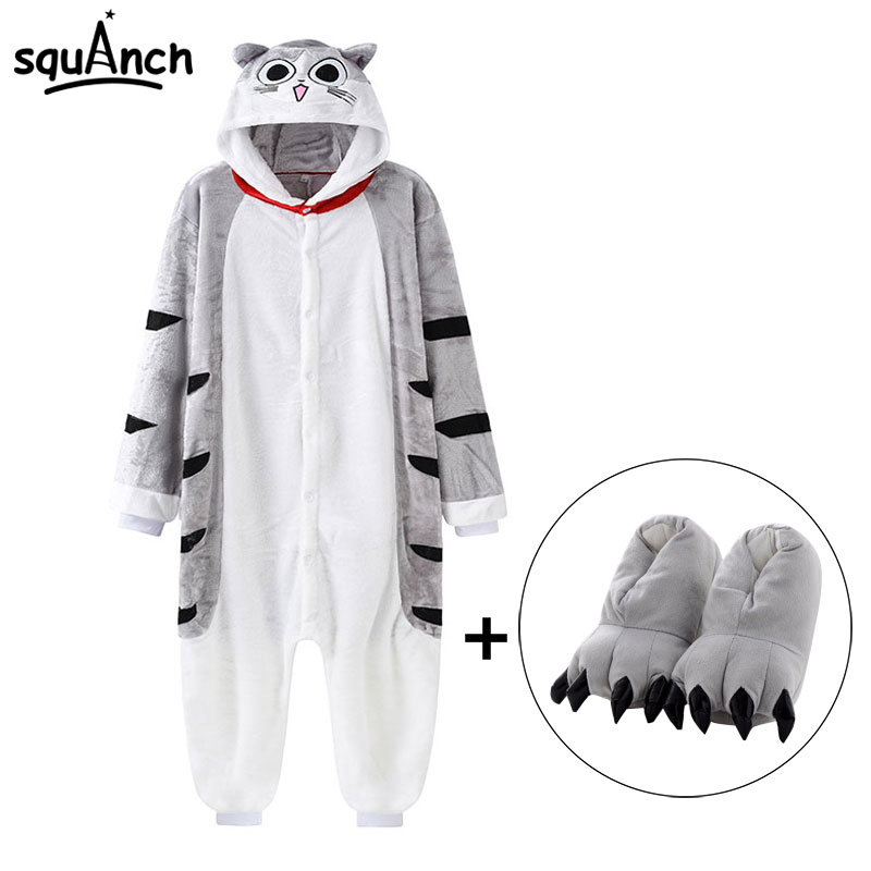 Kigurumi Pijama De Gatito Mujer Mono De Gato Con Pantuflas Kawaii