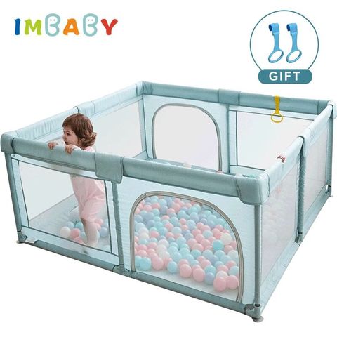 IMBABY-corralito para niños con 50 pelotas de océano, barrera de seguridad para niños, piscina seca para gatear ► Foto 1/6