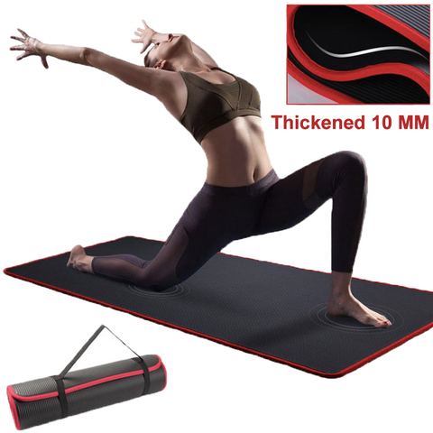 Esterilla antideslizante de yoga para hombre y mujer, colchoneta extragruesa de 10mm para fitness, NBR, 183x61 cm, suave, sin olor, para gimnasio, pilates ► Foto 1/6