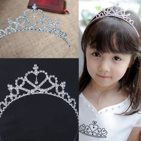 Diademas de corona con diamantes de imitación para niña y niño, diadema de Aro para boda, graduación, accesorios de joyas para el pelo ► Foto 1/3