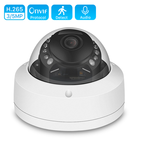 Cámara IP de seguridad para el hogar, dispositivo de Audio PoE de 5MP, 3MP, 2MP, 48V, 5MP, 2560x1920, a prueba de vandalismo, 20M de visión nocturna, alarma de correo electrónico, domo ► Foto 1/6