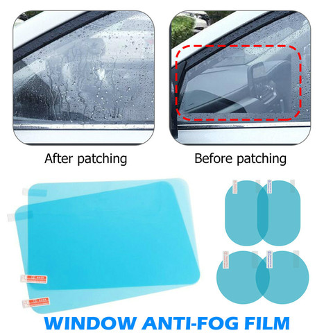 Espejo retrovisor lateral impermeable para coche, película de cristal antiniebla para ventana lateral, puede proteger su visión de conducción en días lluviosos, 2/4 Uds. ► Foto 1/6