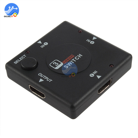 3 en 1 compatible con HDMI interruptor HD 1080P HD Mini 3 Port Splitter amplificador para HDTV DVD conmutador ► Foto 1/1